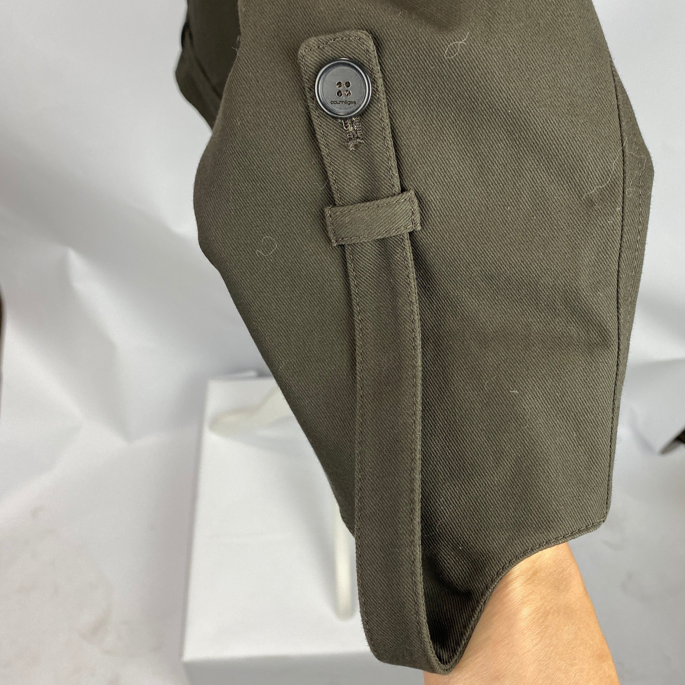 Courrèges New £1640 Chocolate Oblique Trench Jacket XS/S