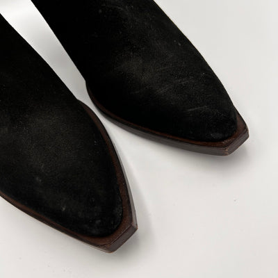 Russell & Bromley £325 Black Suede Western Ankle Boots 39