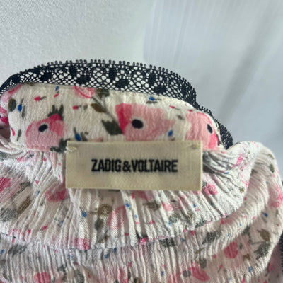 Zadig & Voltaire Floral Print Tink Crinkle Shirt S