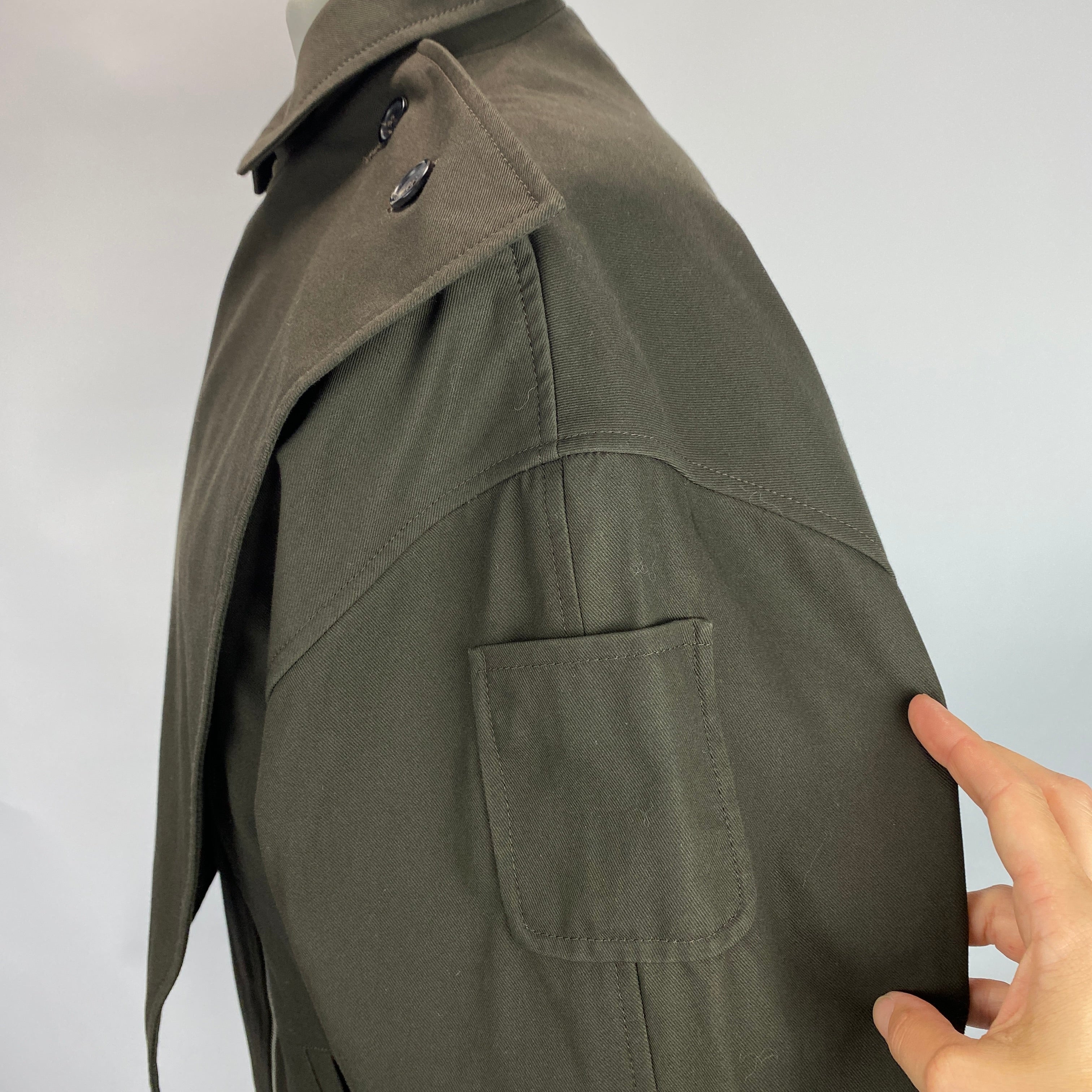 Courrèges New £1640 Chocolate Oblique Trench Jacket XS/S