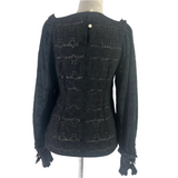 Anna Mason Black Broderie Anglais Blouse XS