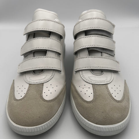 Isabel Marant £345 White & Blue Leather Velcro Beth Trainers 40