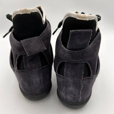 Isabel Marant £450 Black & Navy Buckee Wedge Trainers 38