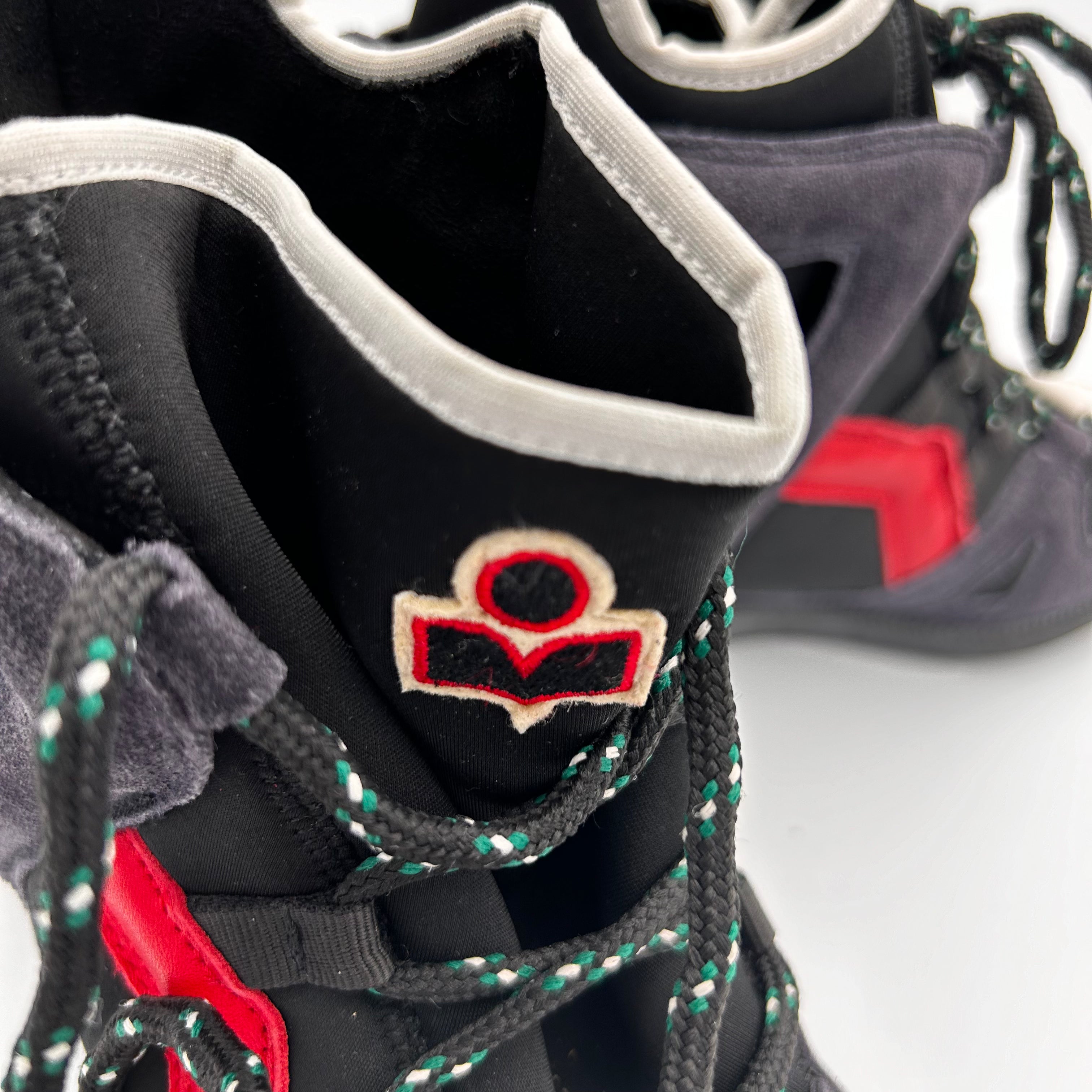 Isabel Marant £450 Black & Navy Buckee Wedge Trainers 38