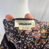 Zadig & Voltaire Black Floral Remus Print Silk Dress M