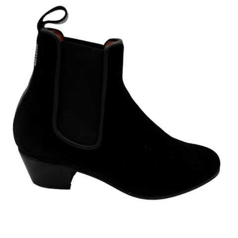 Penelope Chilvers £265 Black Velvet Cubana Chelsea Boots 38