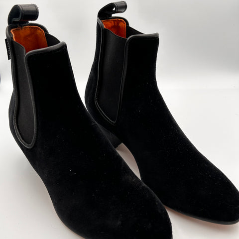 Penelope Chilvers £265 Black Velvet Cubana Chelsea Boots 38