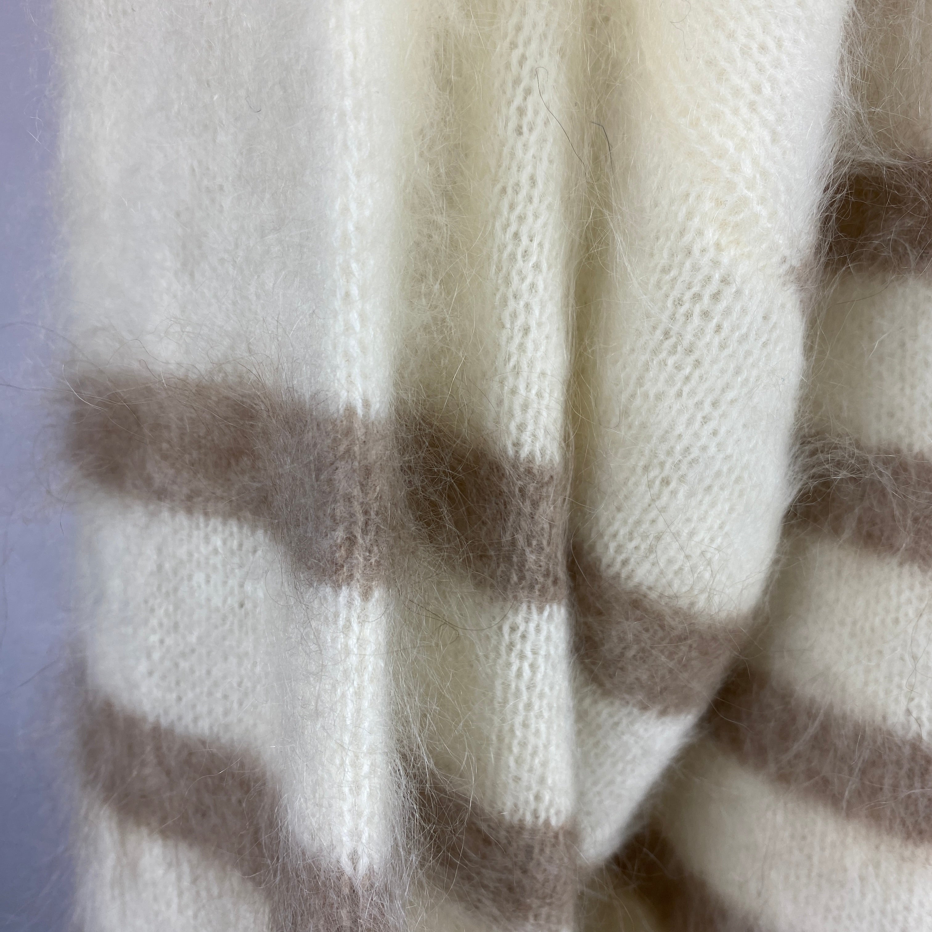 La Ligne £405  Cream & Camel Stripe Brushed Cashmere Cardigan M