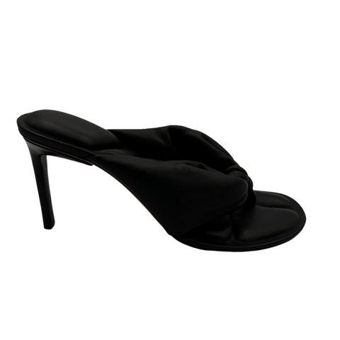 Jacquemus Brand New £300 Padded Black Leather Thong Heels 38