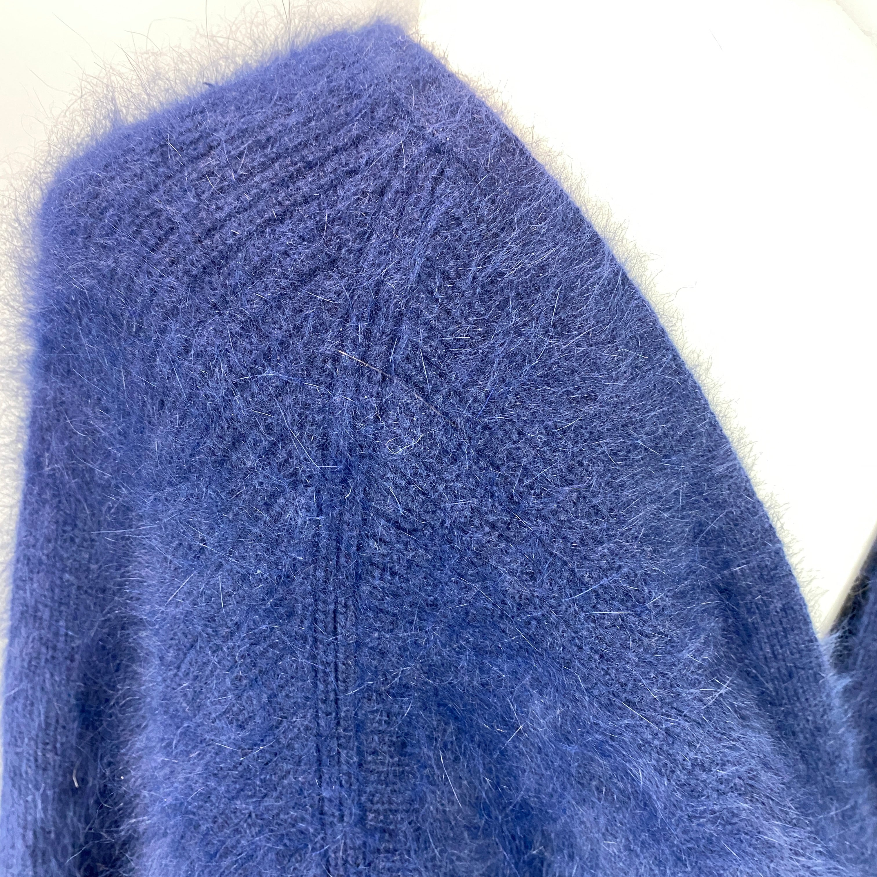 Ba&Sh Navy Brushed Angora Backless Sweater L