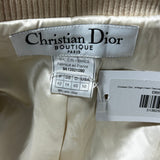 Christian Dior Cream Textured Wool Shawl Collar Curve Jacket S/M