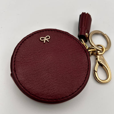 Anya Hindmarch Claret Leather No U-Turn Keyring