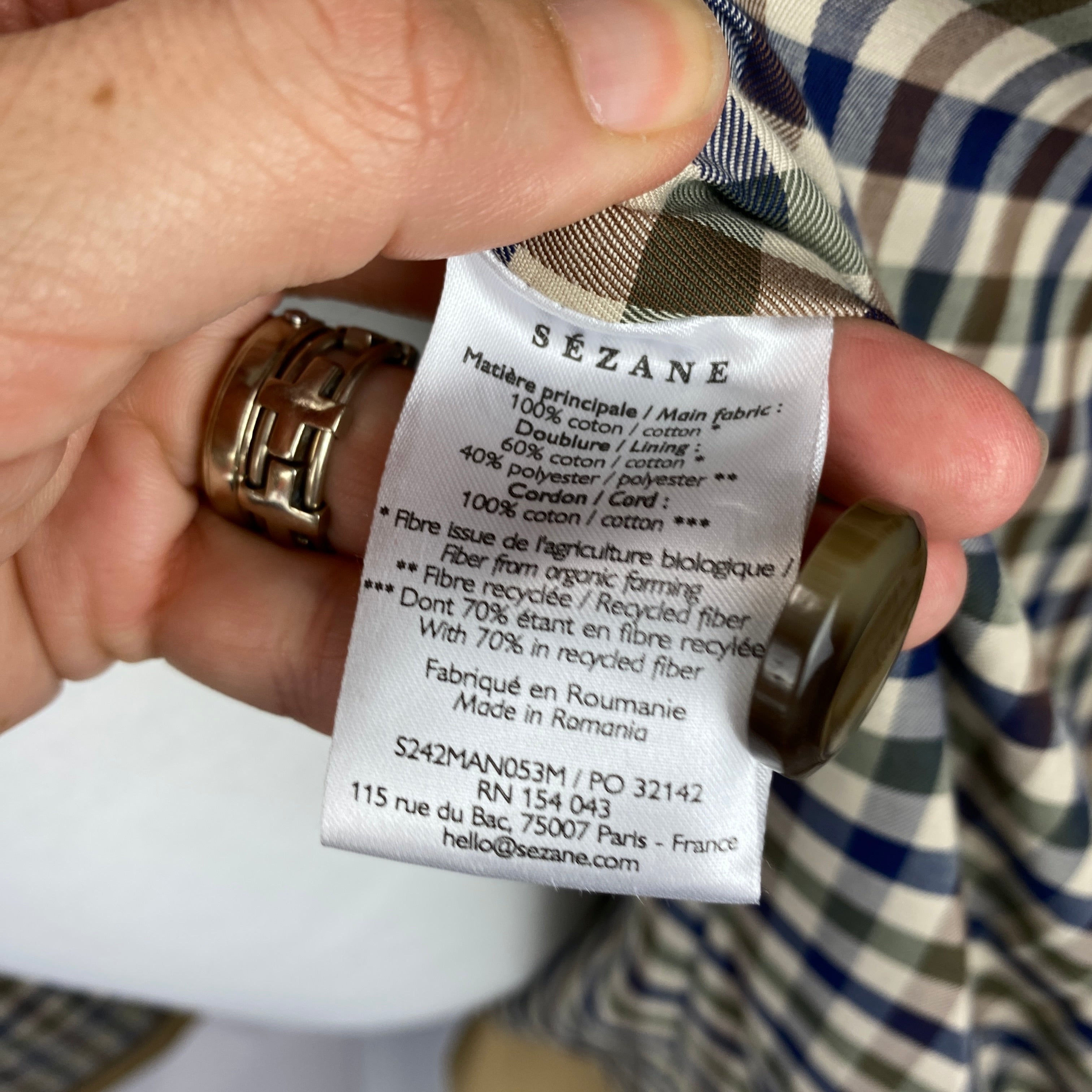 Sezane New £285 Sand Cotton Hooded Hugo Parka XS/S