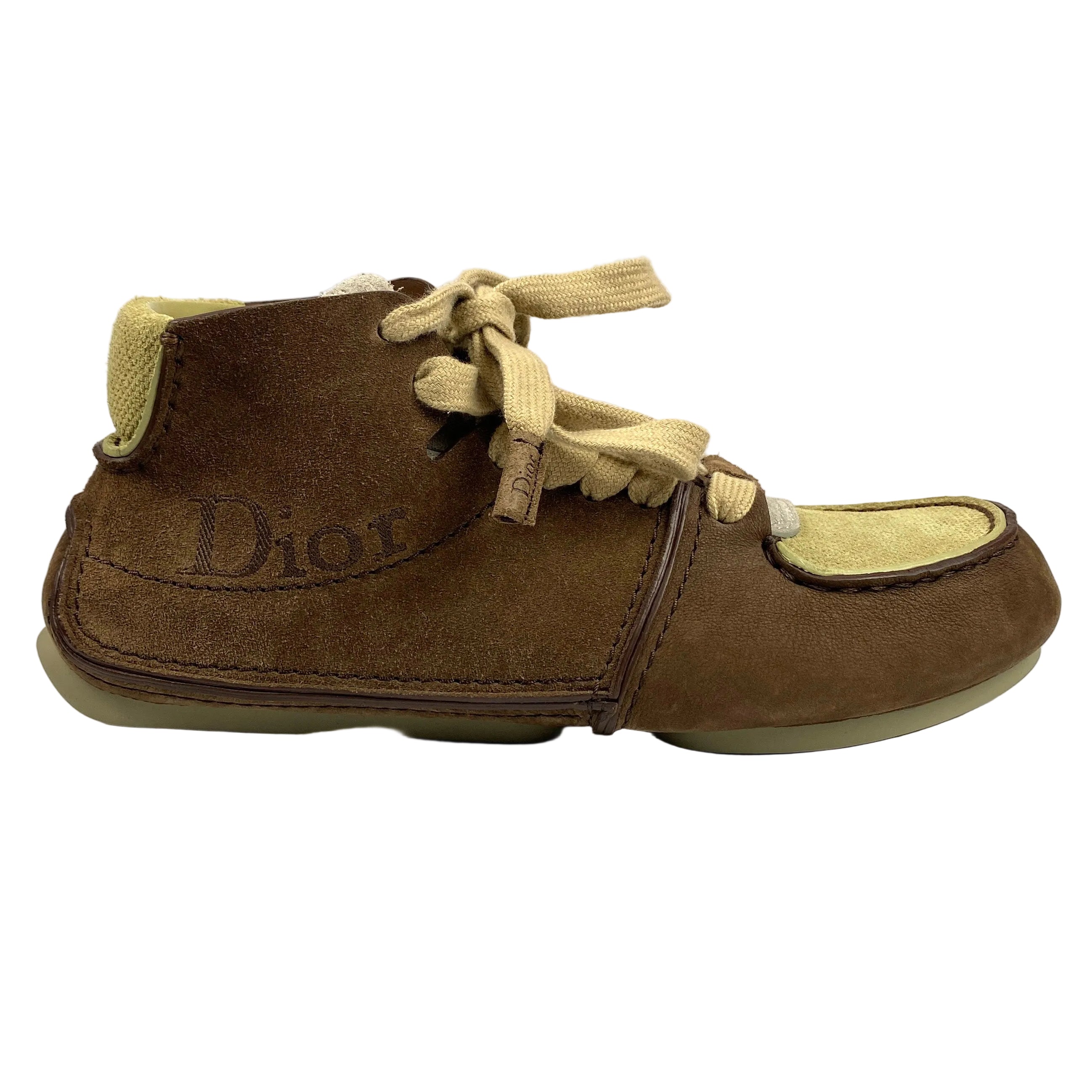 Dior New £890 Brown Nubuck Roadie Lace-Up Boots 41