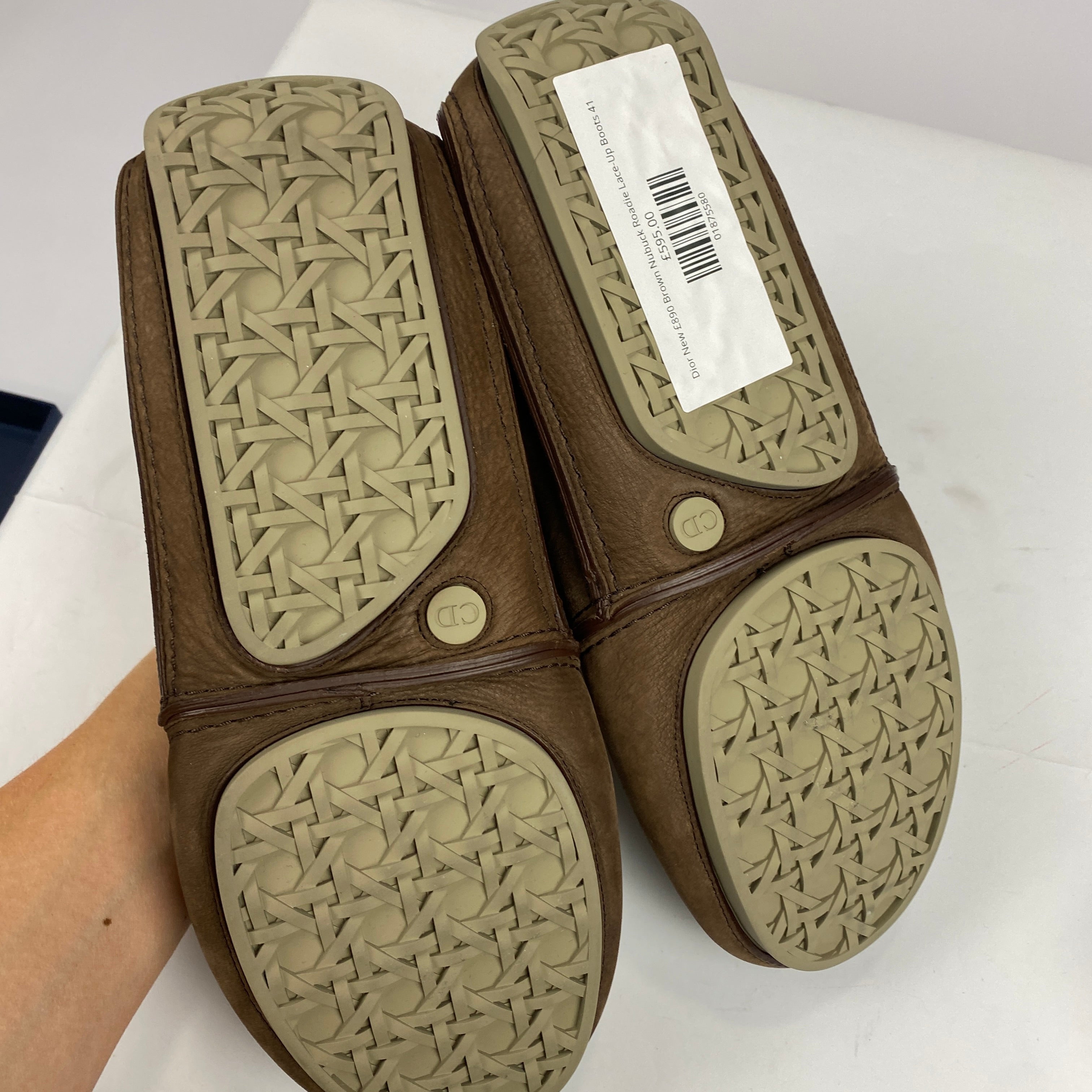 Dior New £890 Brown Nubuck Roadie Lace-Up Boots 41