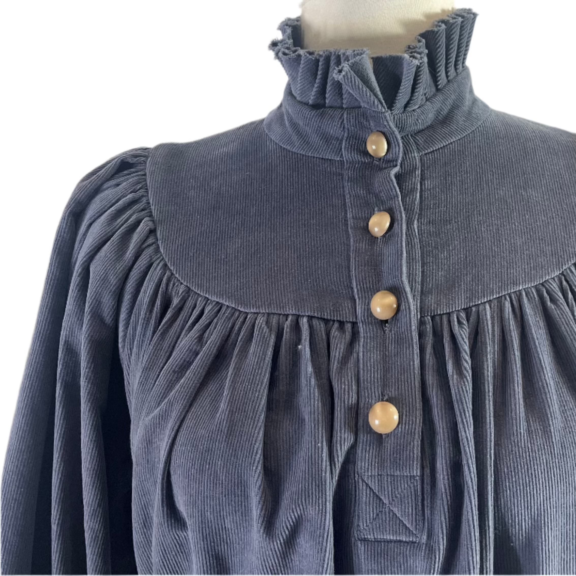 Anna Mason Dusty Blue Corduroy Dress S/M