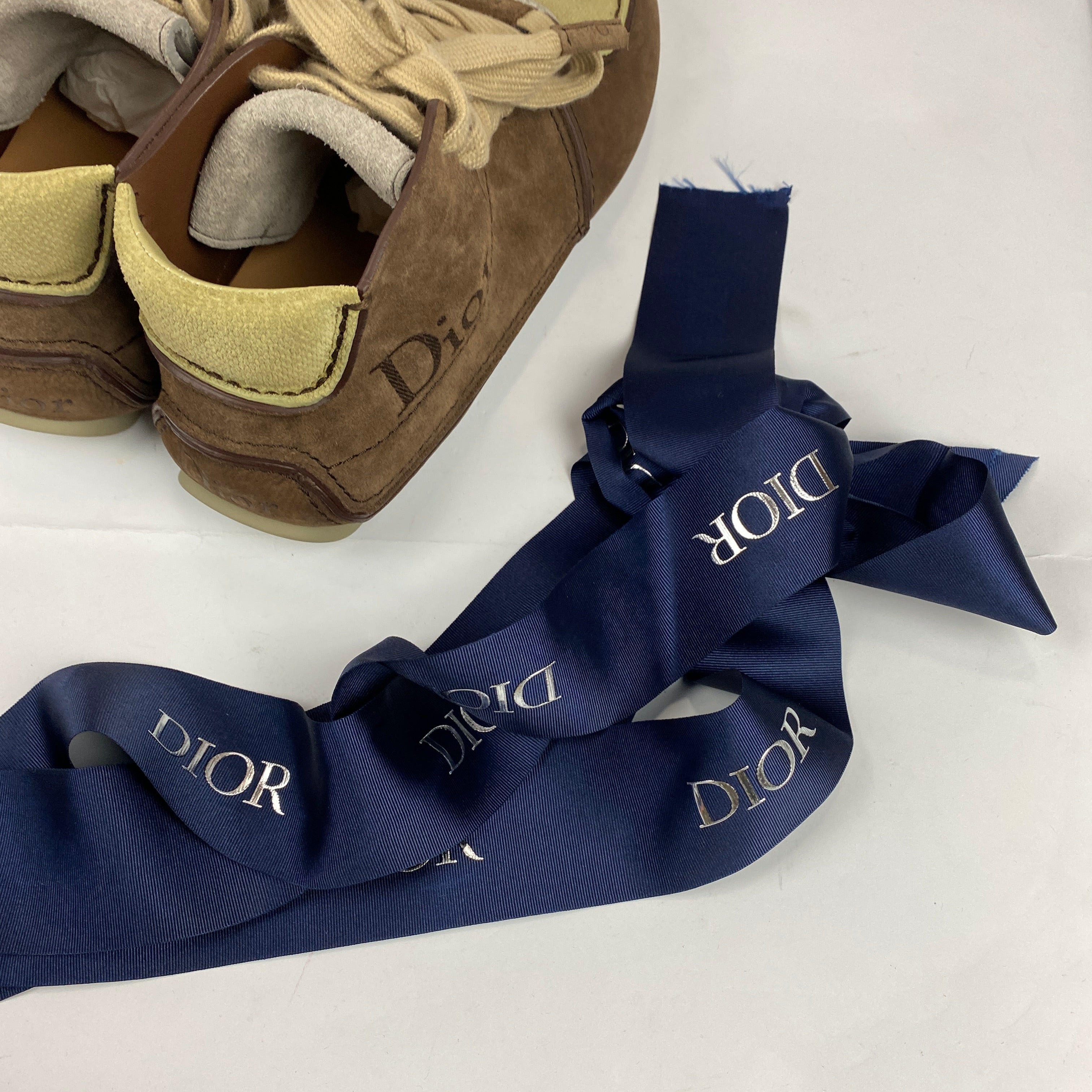 Dior New £890 Brown Nubuck Roadie Lace-Up Boots 41