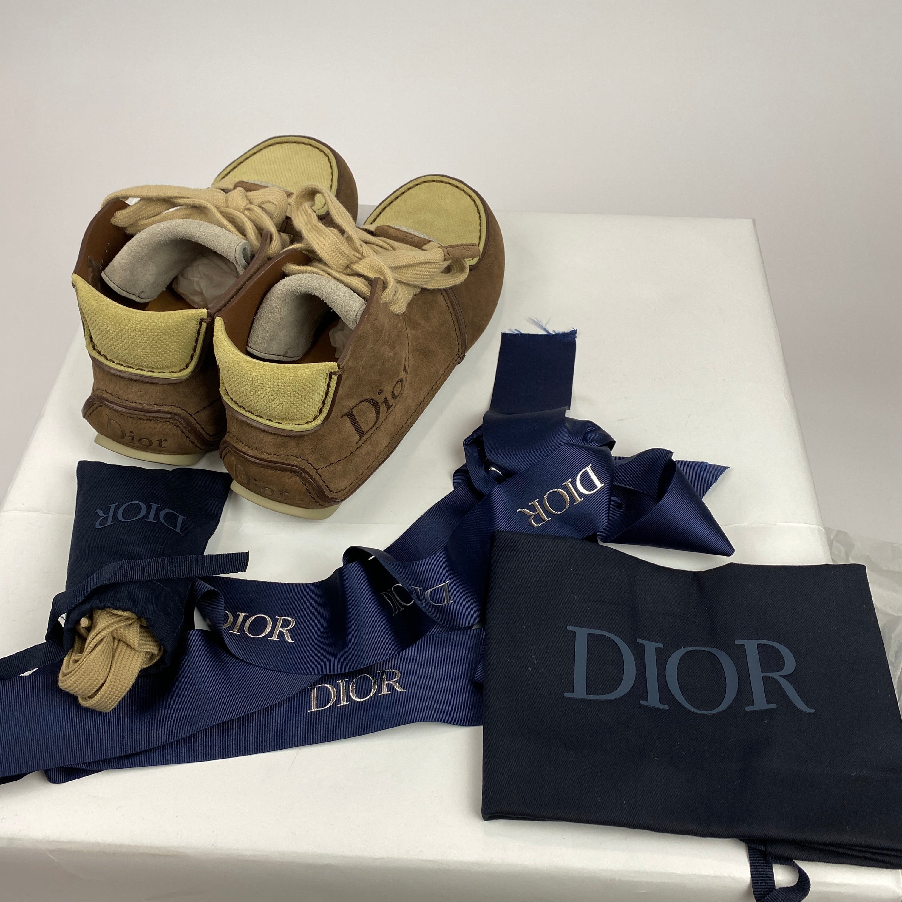 Dior New £890 Brown Nubuck Roadie Lace-Up Boots 41