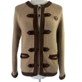 Gucci Camel Cashmere & Brown Suede Knit Jacket XXS/XS/S