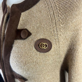 Gucci Camel Cashmere & Brown Suede Knit Jacket XXS/XS/S