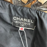 Chanel Vintage Black Velvet Gold Petal Trim Bolero Jacket S/M