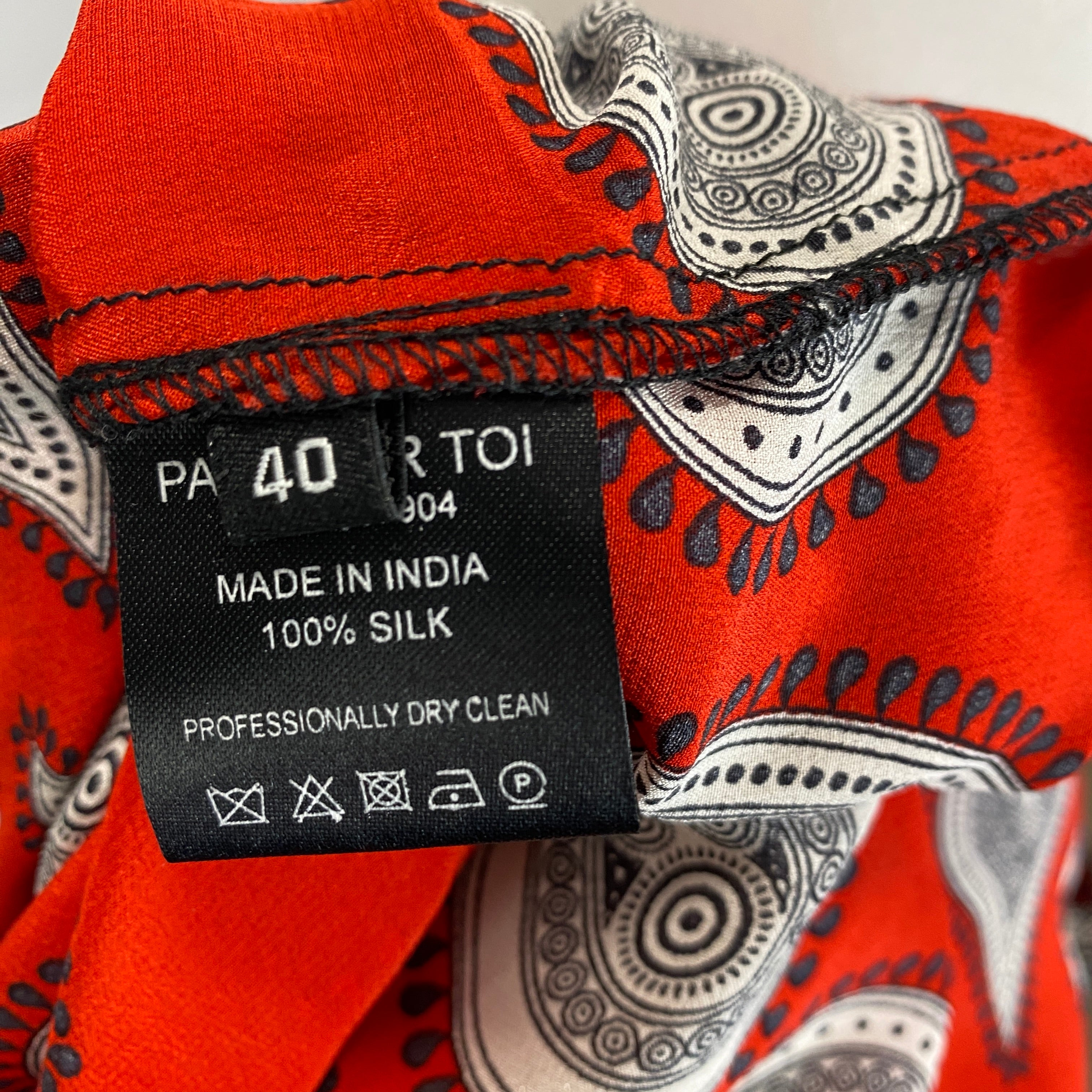 Dodo Bar Or Scarlet & Ivory Paisley Silk Maxi Dress XS