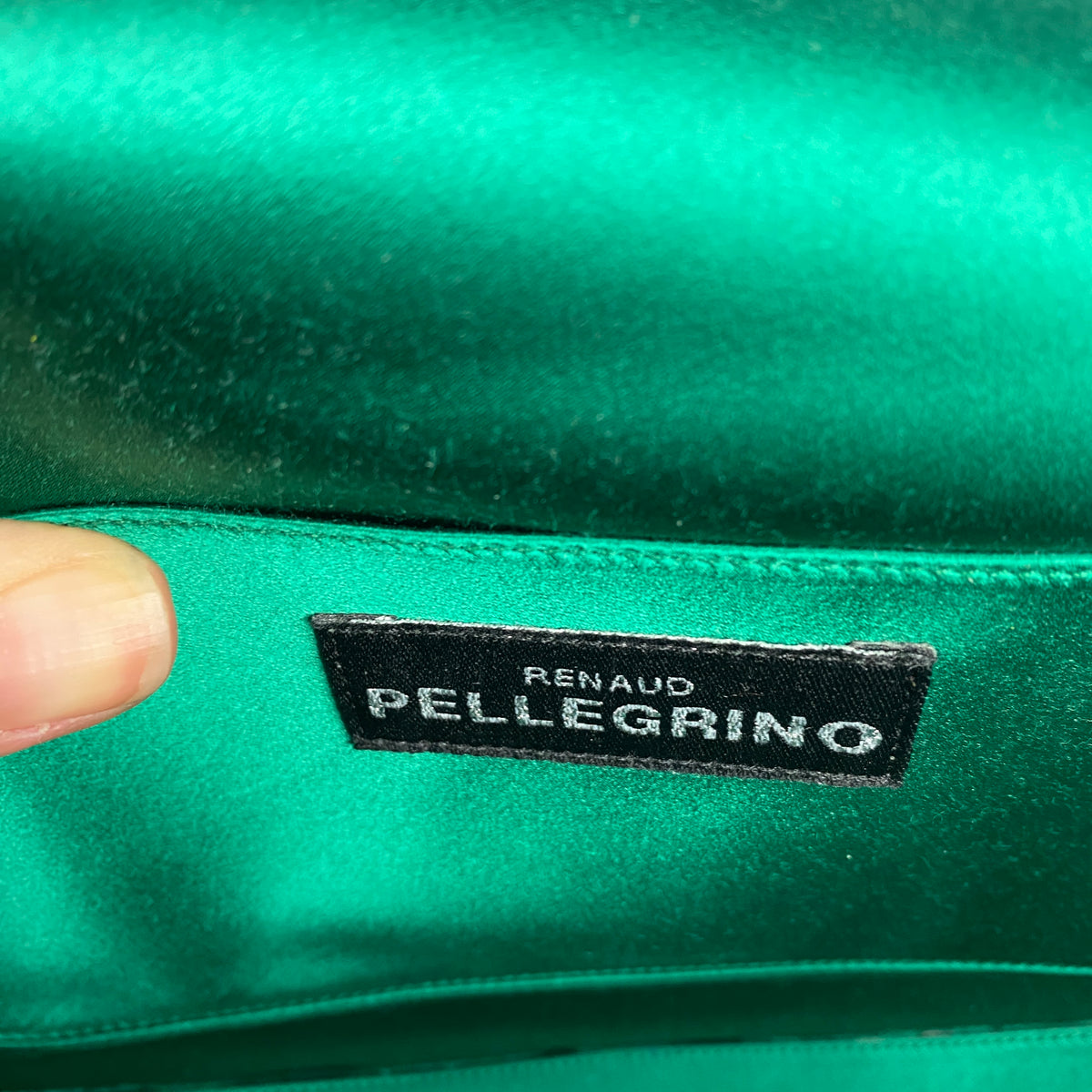 Renaud Pellegrino New Emerald Silk & Cabochon Evening Bag