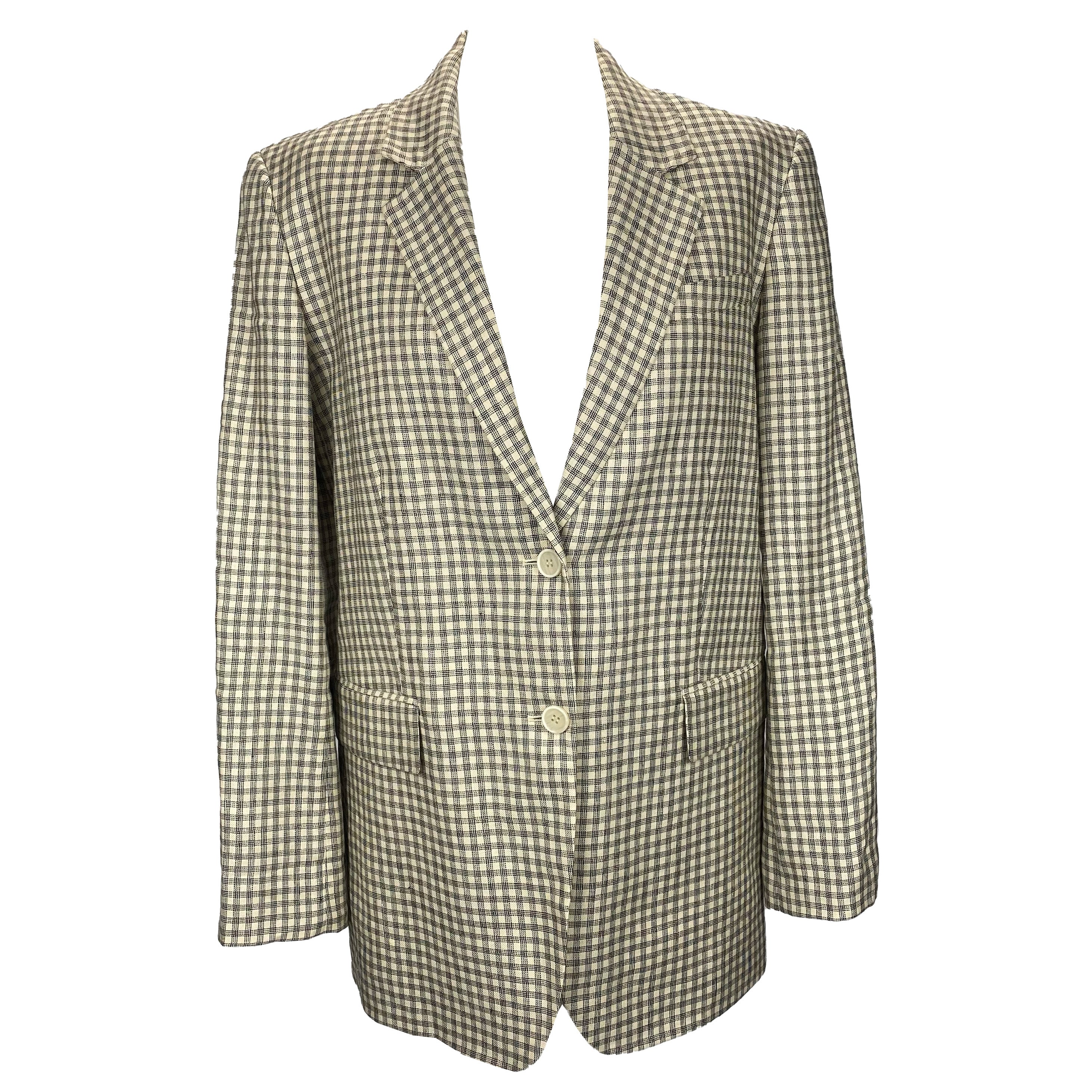 Theory New £495 Black & Cream Check Jacket S