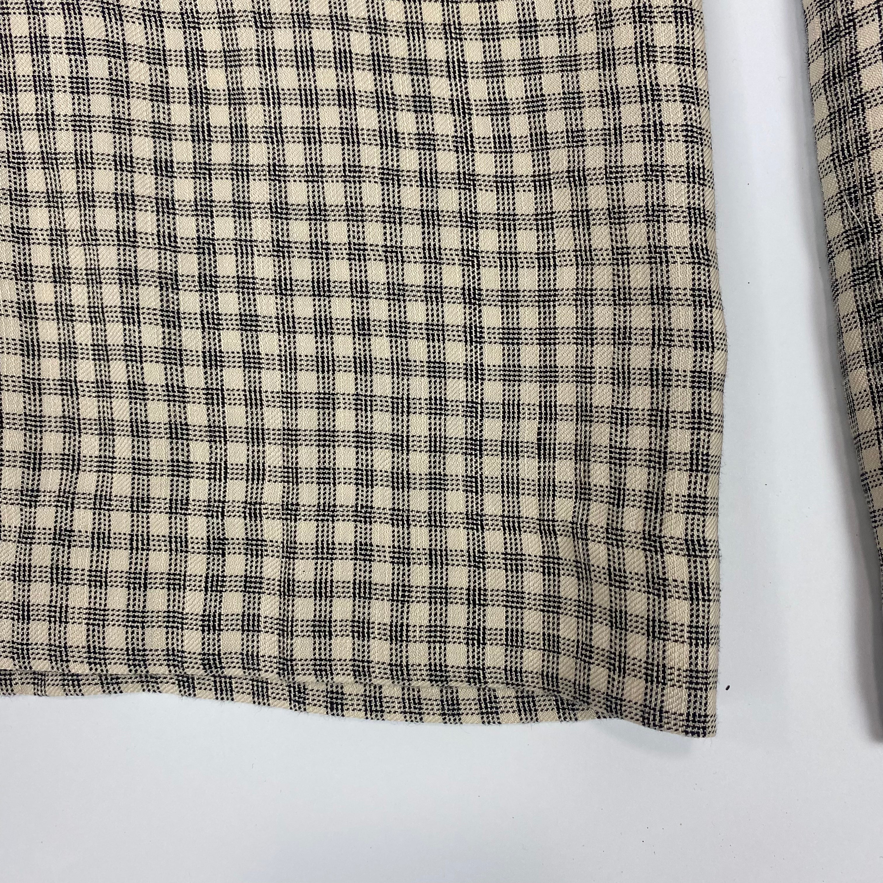 Theory New £325 Black & Cream Check Trousers L