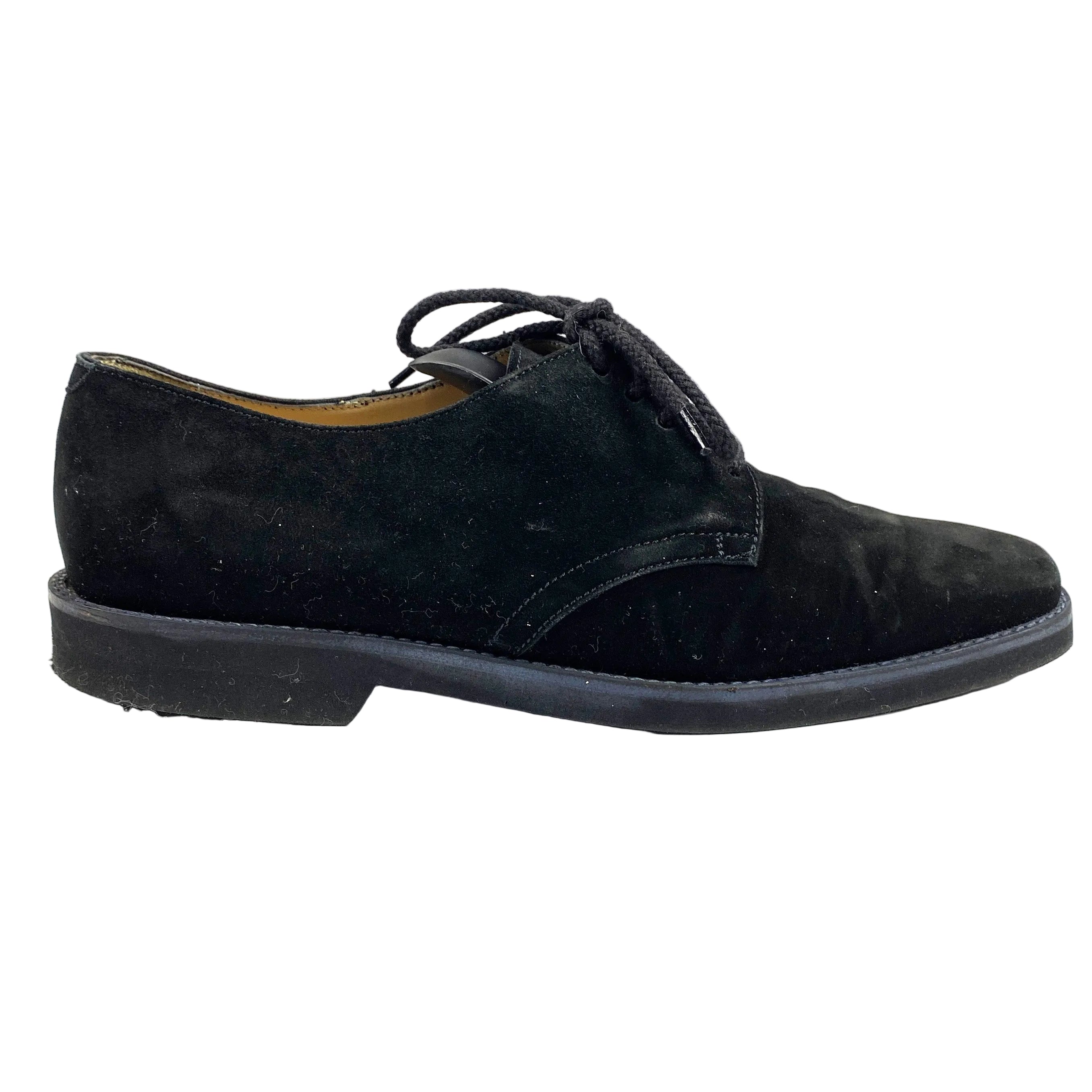 Manolo Blahnik New Black Suede Square Toe Lace-Ups 36