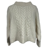 Cecilie Bahnsen £560 Cream Wool & Alpaca Gloria Cable Knit Sweater  XS/S/M