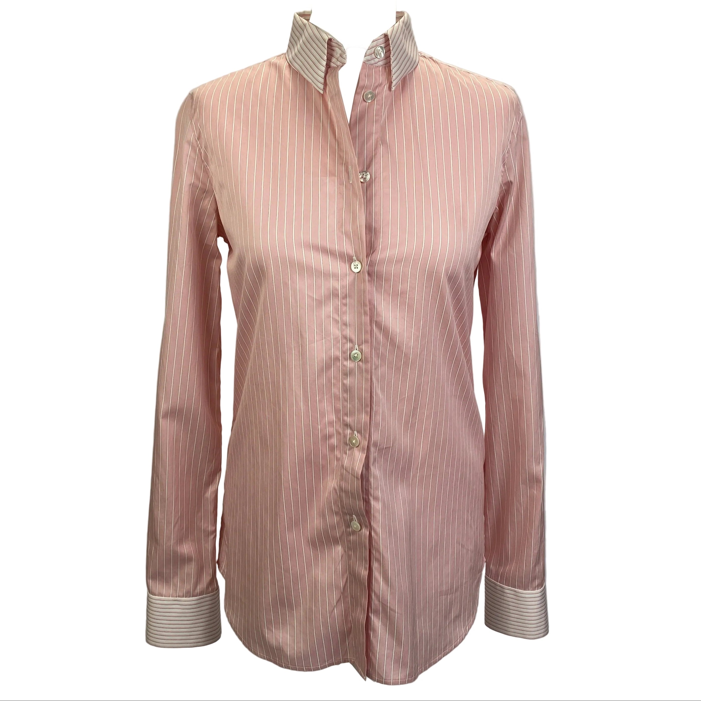 Martin Margiela New Pink Pinstripe Cotton Polin Shirt XS