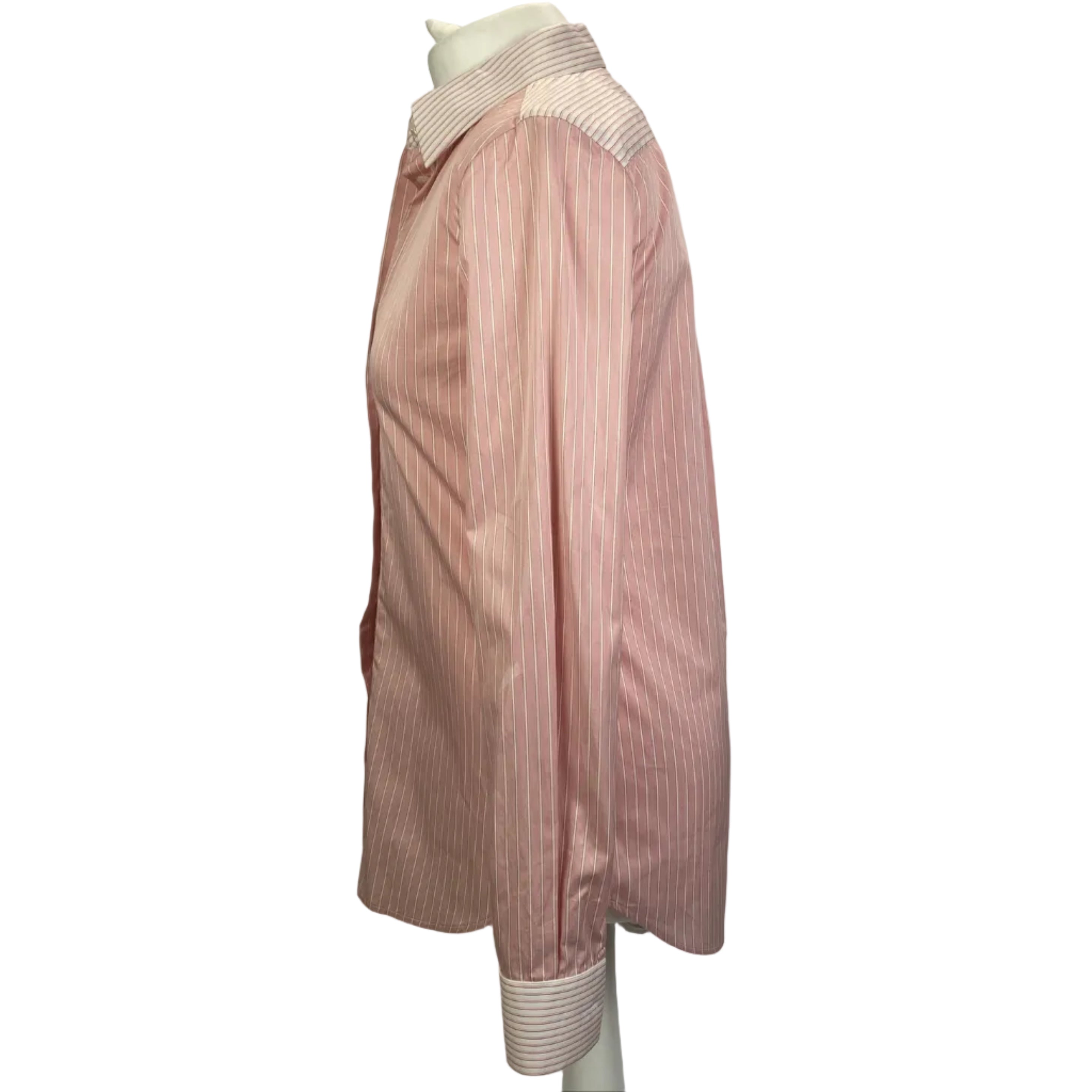 Martin Margiela New Pink Pinstripe Cotton Polin Shirt XS