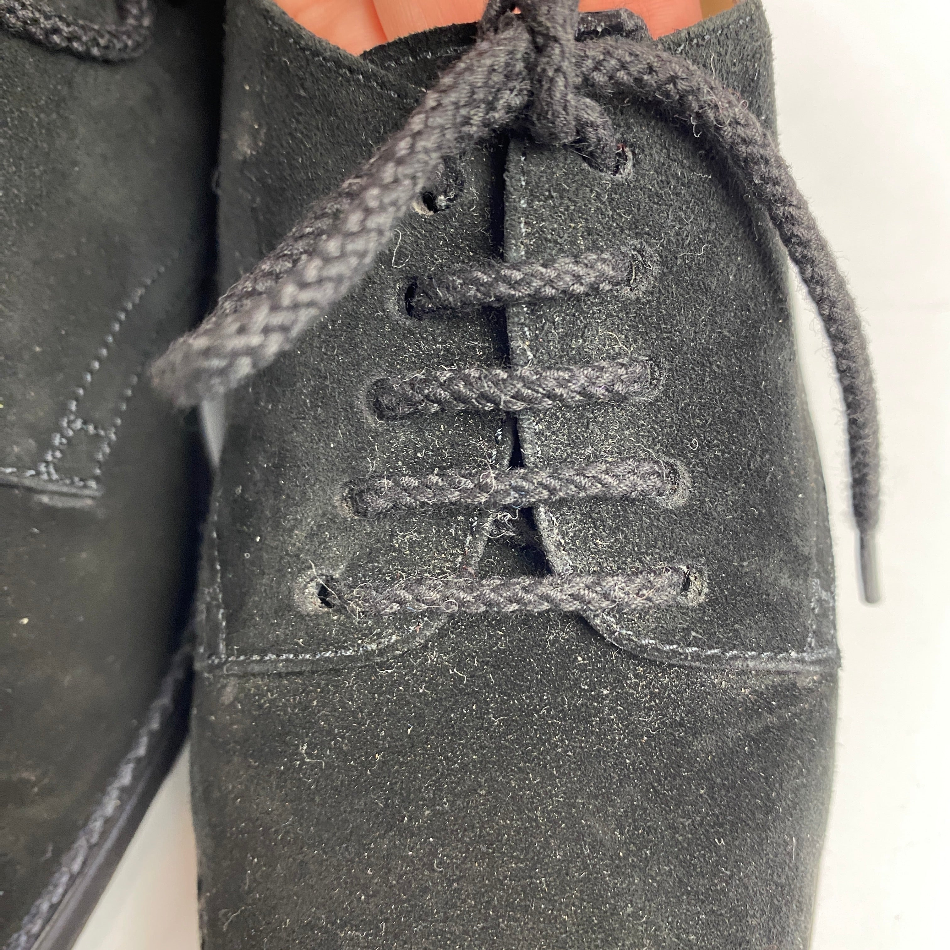 Manolo Blahnik New Black Suede Square Toe Lace-Ups 36