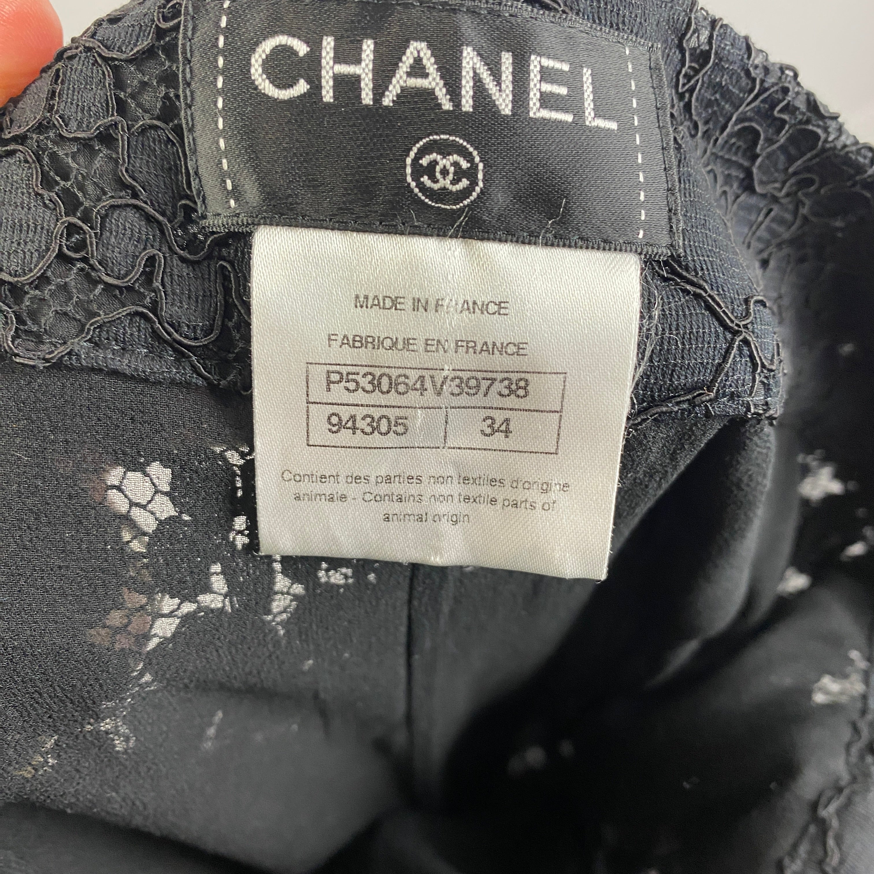 Chanel Black Lace Wide Leg Crop Pants XXS