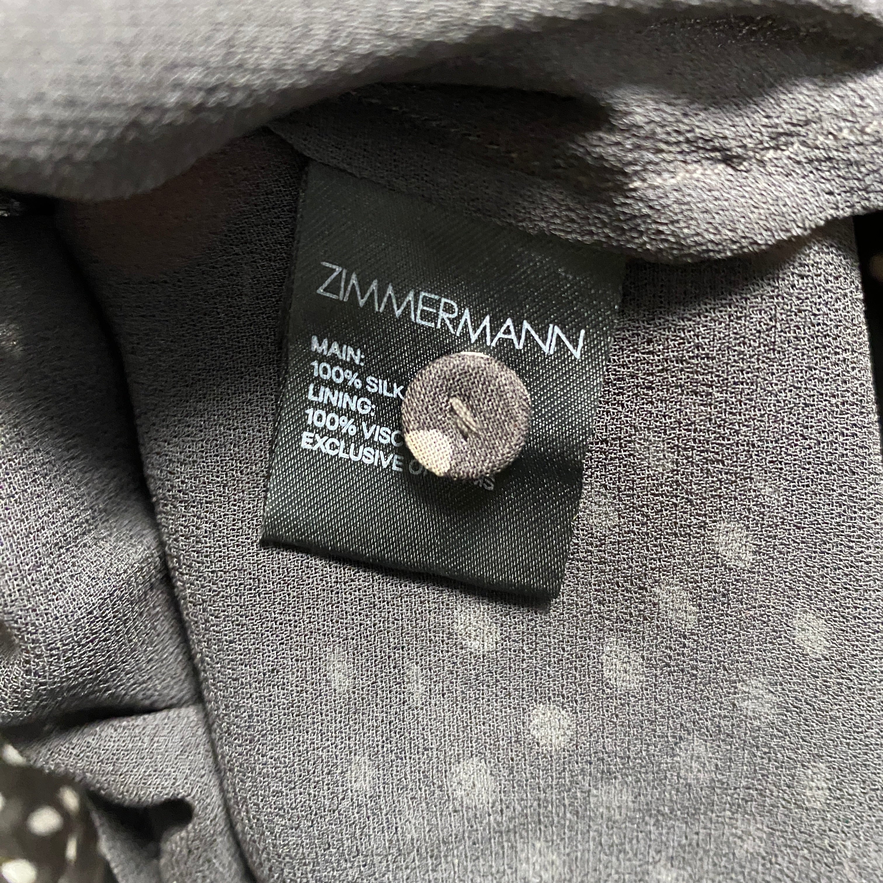 Zimmermann Smoke Polkadot Silk Chiffon Playsuit XS