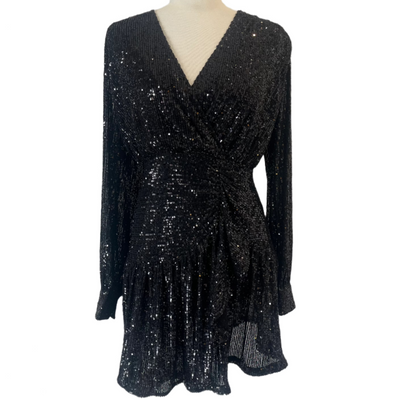 Claudie Pierlot New £329 Black Sequin Mini Dress XS