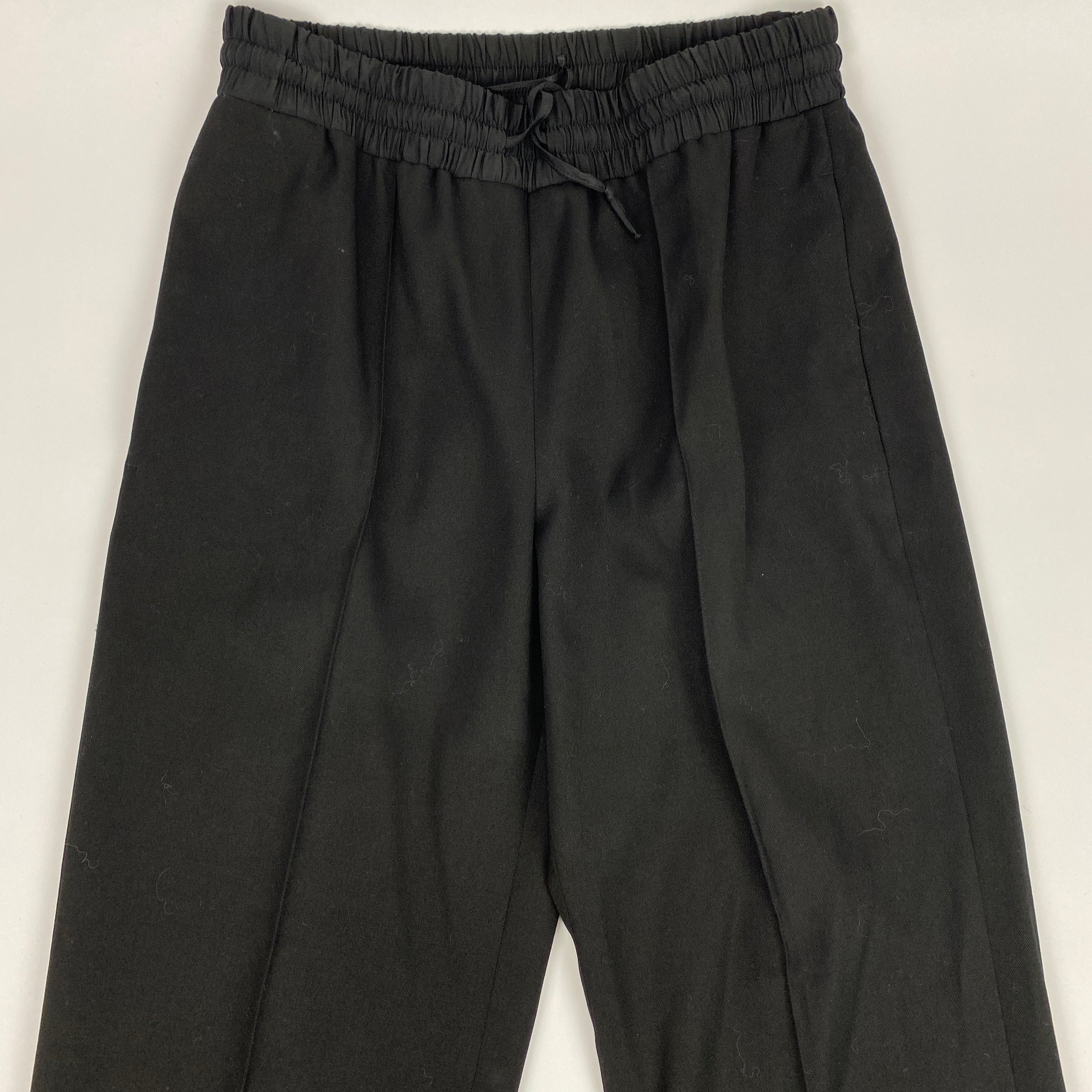 Jil Sander New Black Wool Gabardine Pull-On Pants XXS