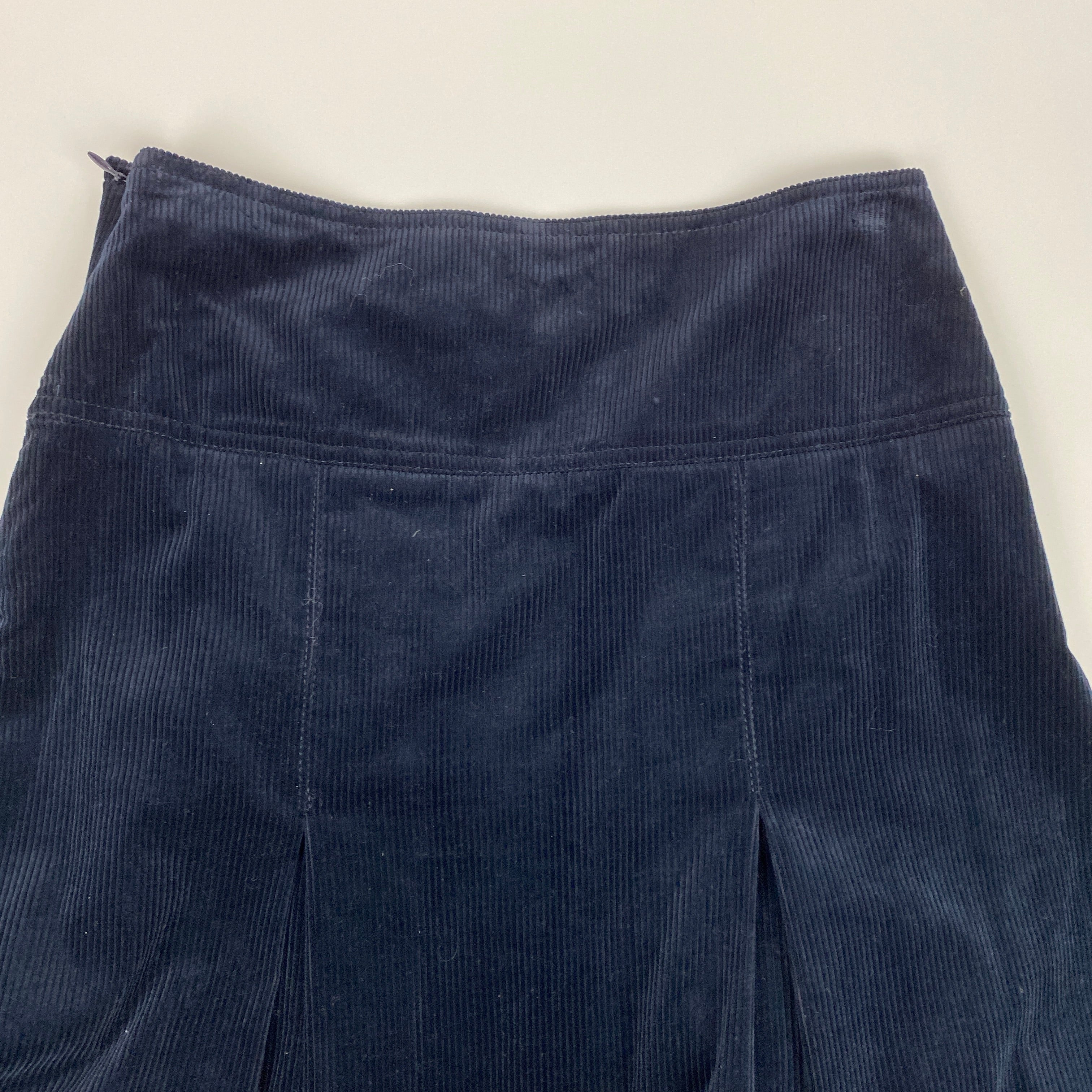 Me&Em New £195 Navy Italian Luxe Corduroy Skirt XS