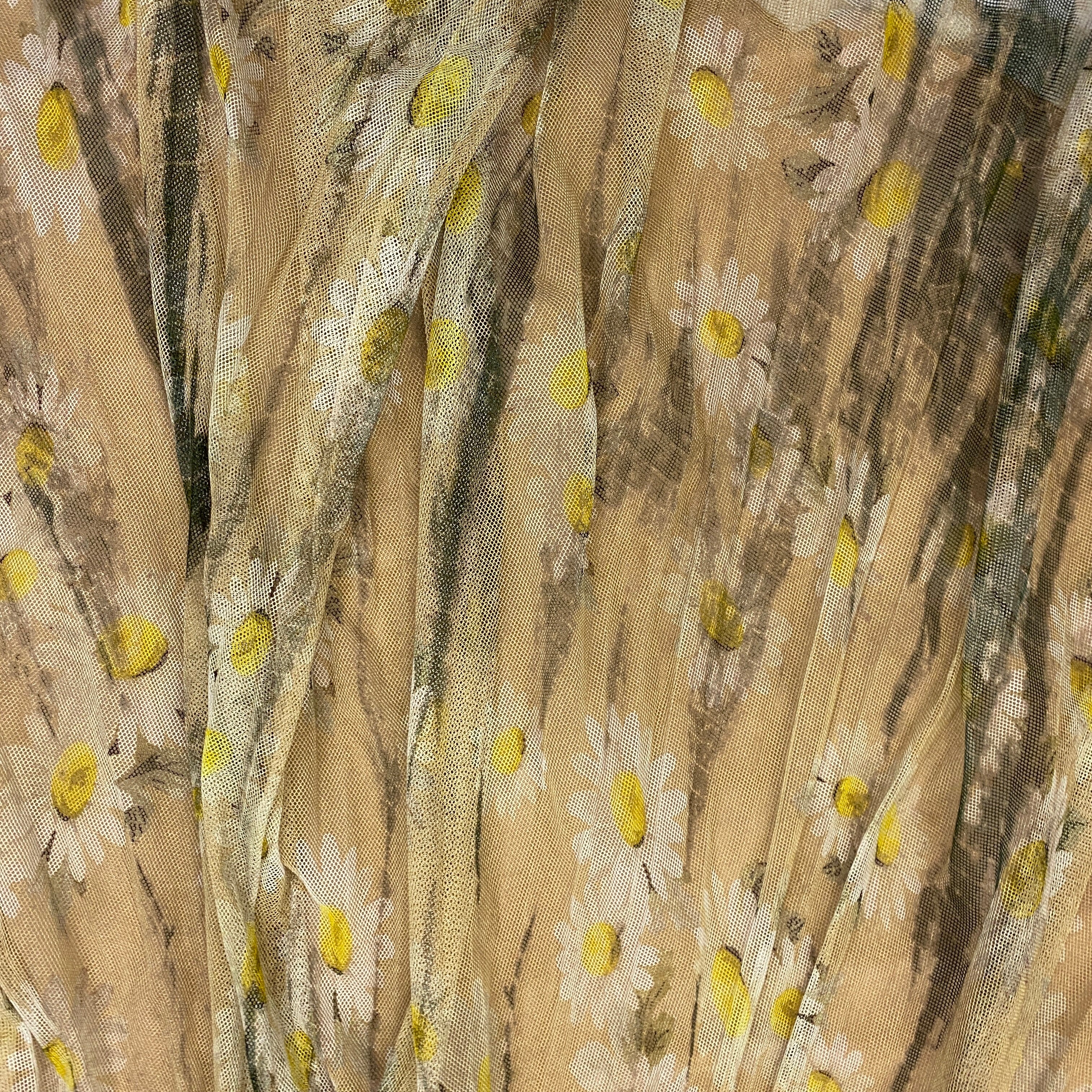 Christian Dior Daisy Print Netting Maxi Skirt XXS