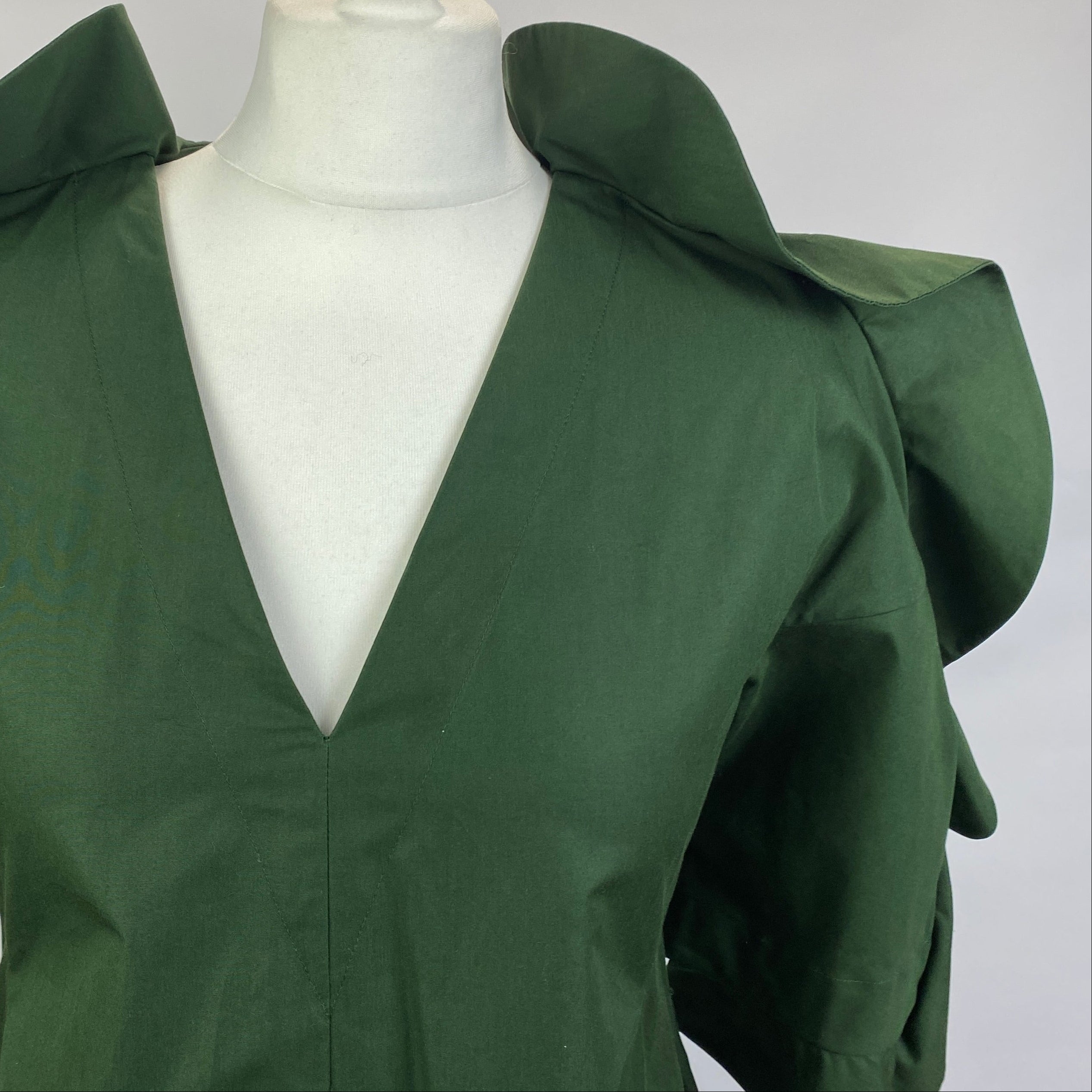 Jil Sander New Ivy Green Cotton Maxi Dress XXS