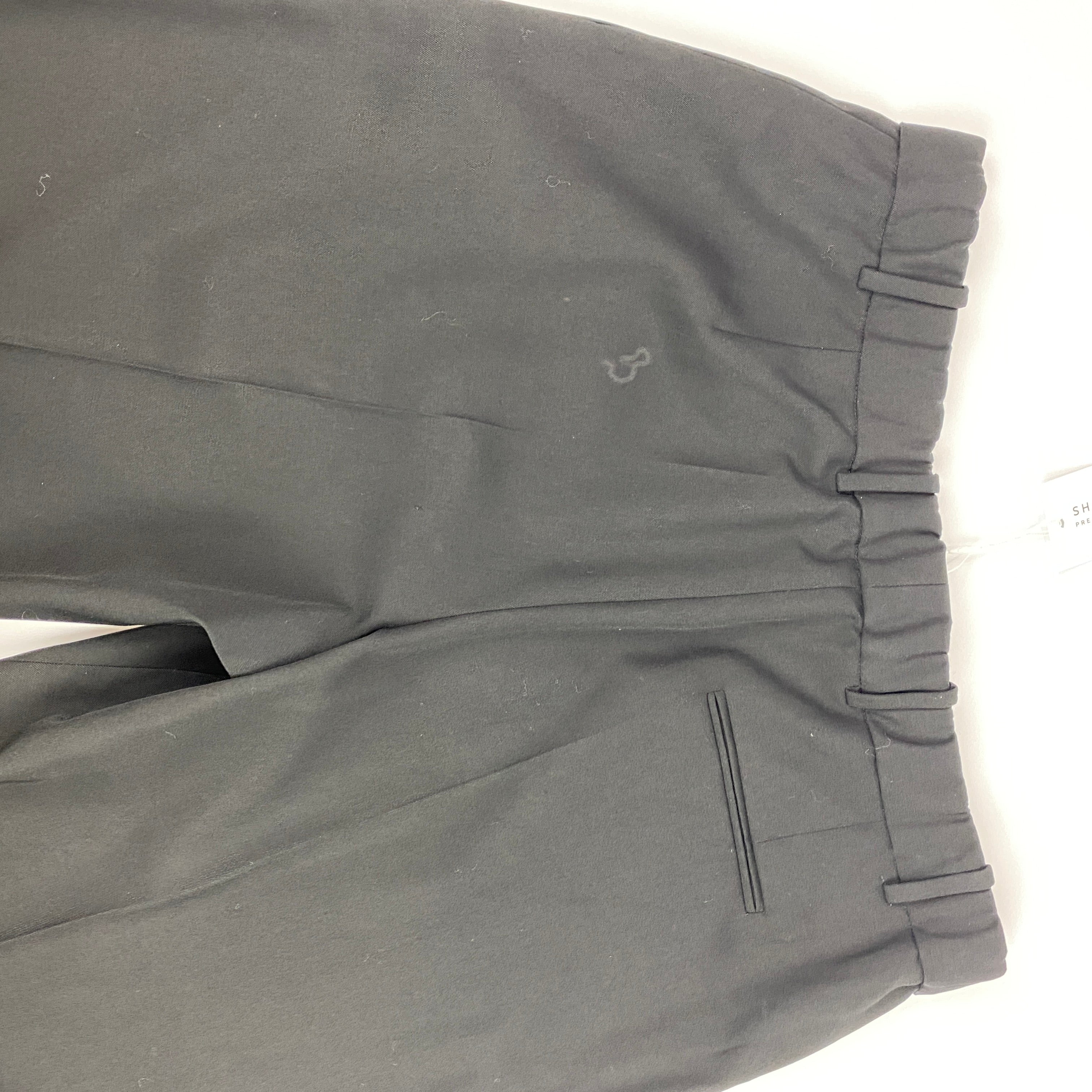The Row £1000 Black Wool Gabardine Wide Leg Crop Pants L