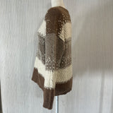 Peserico Cocoa & Vanilla Textured Stripe Sweater M