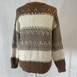 Peserico Cocoa & Vanilla Textured Stripe Sweater M