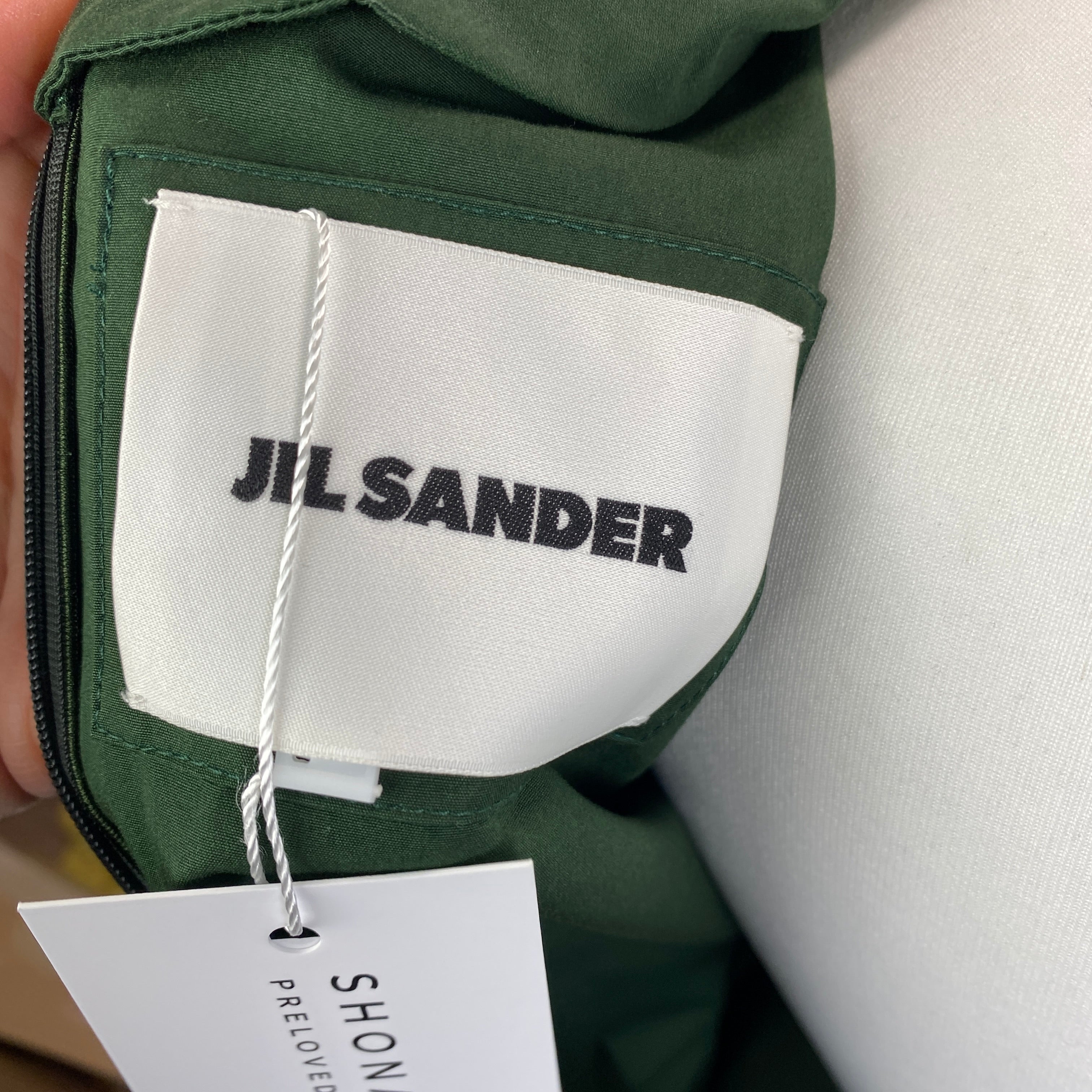 Jil Sander New Ivy Green Cotton Maxi Dress XXS