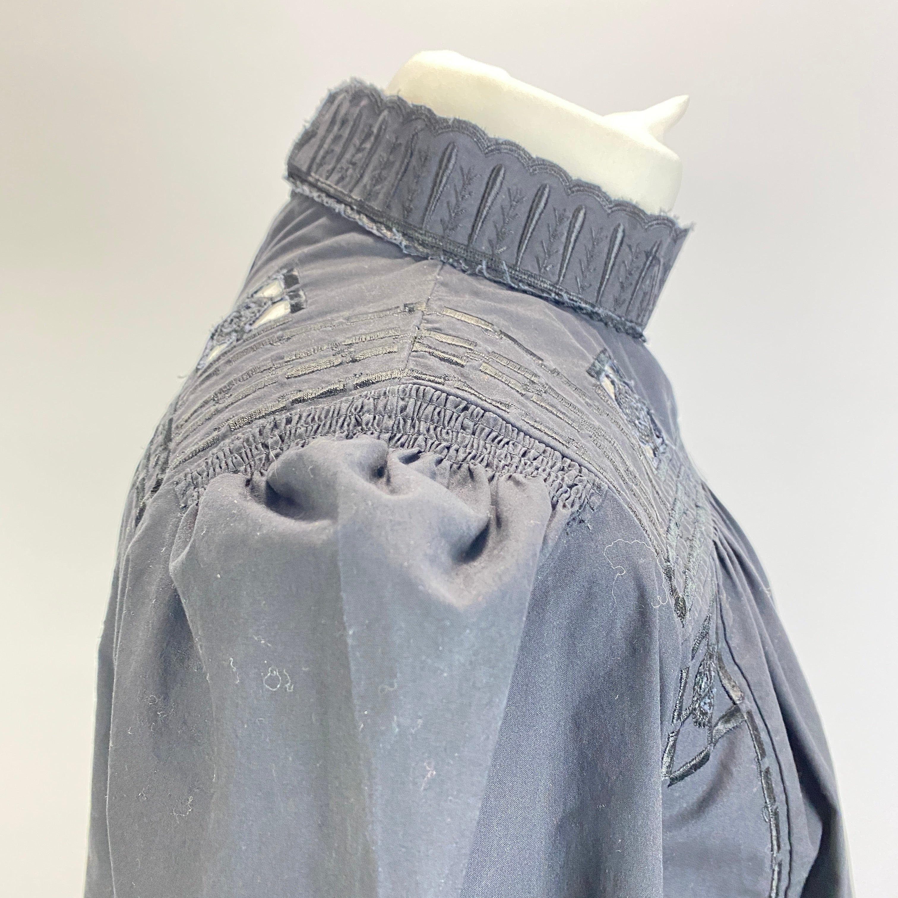 Isabel Marant Black Embroidered Cotton Swing Tunic Top S