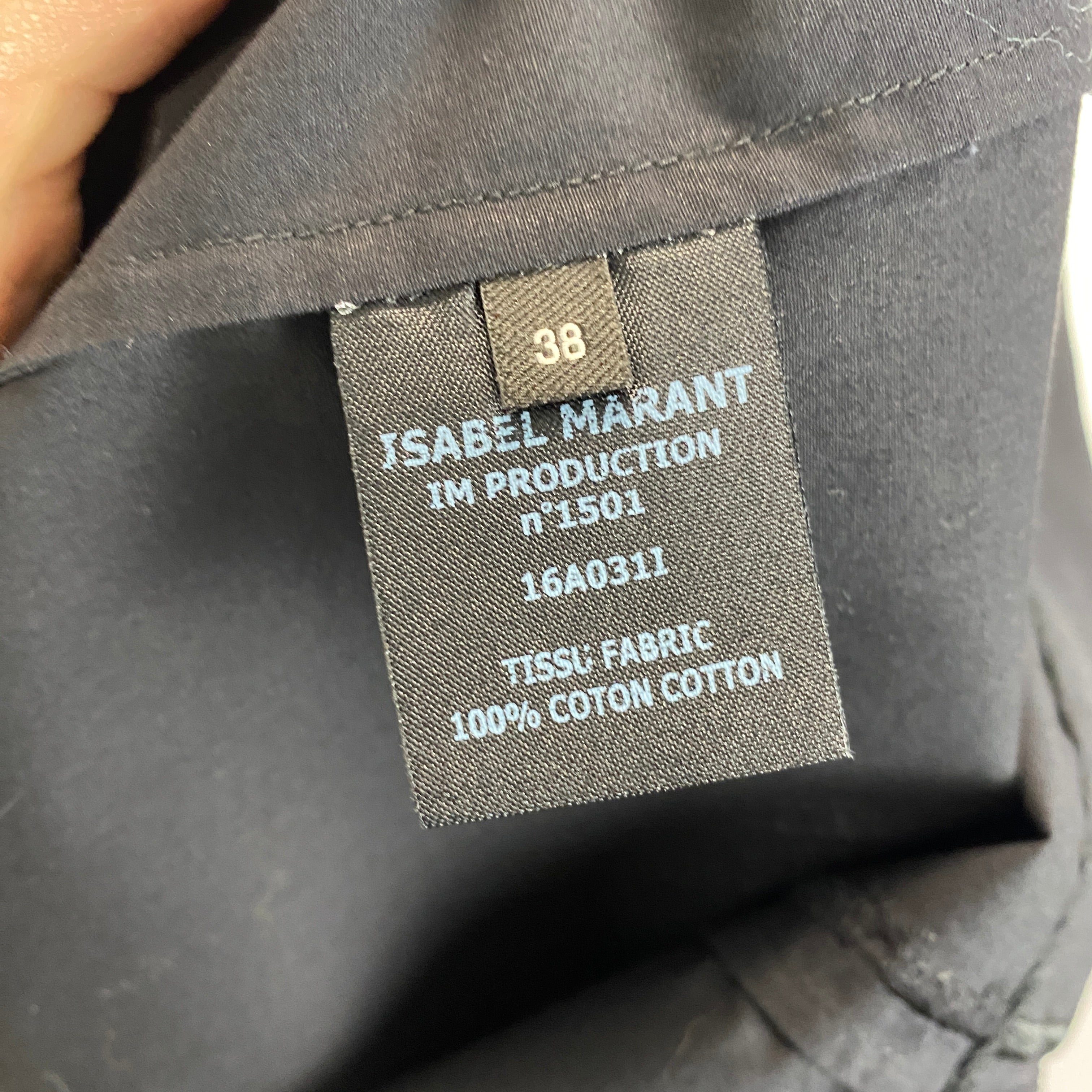 Isabel Marant Black Embroidered Cotton Swing Tunic Top S