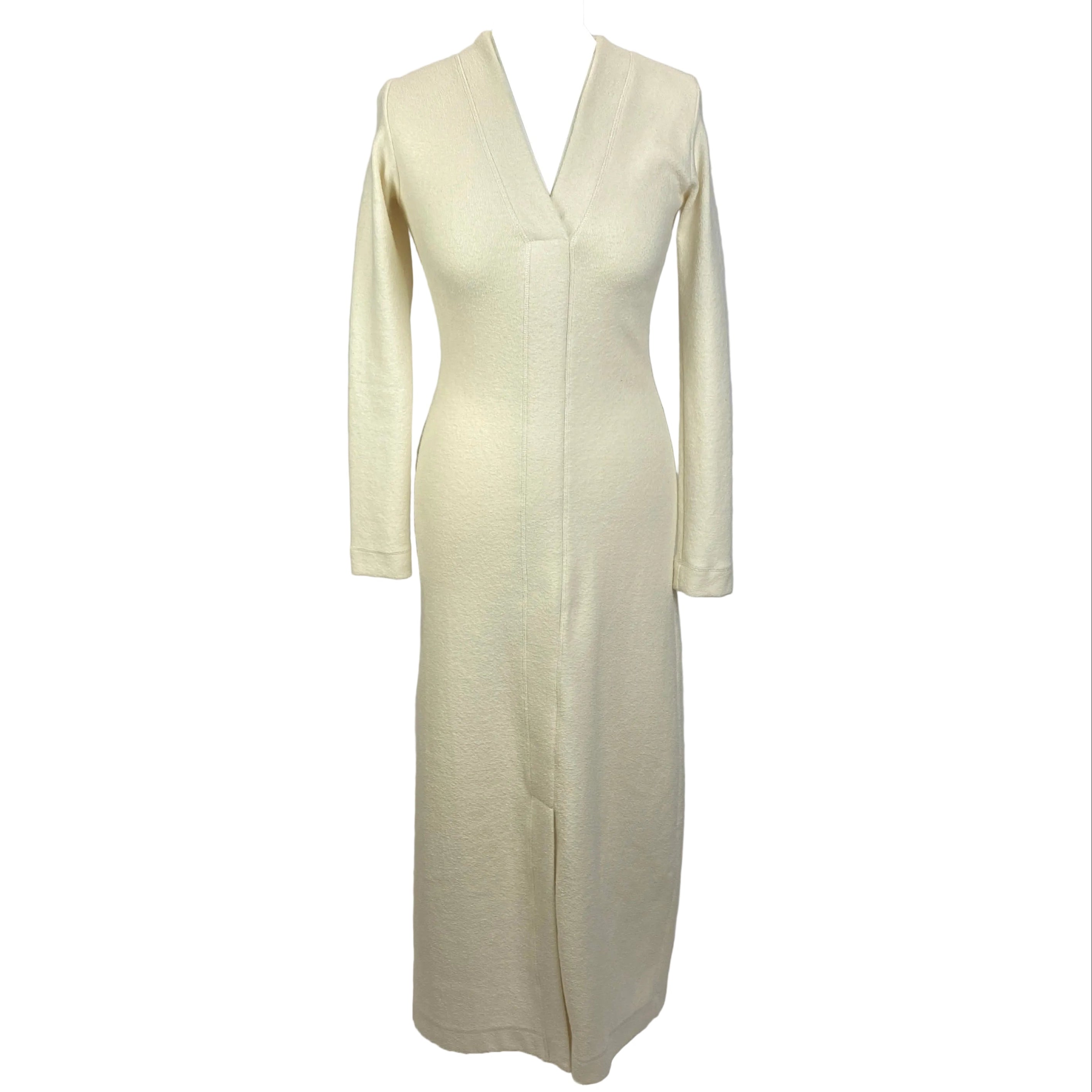 Jil Sander Cream Boucle Jersey Maxi Dress XXS