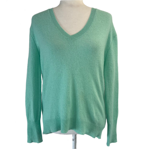 360 Cashmere Mint Green Superfine Knit V Neck XS/S