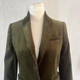 Me&Em £375 Sage Green Velvet Blazer XXS